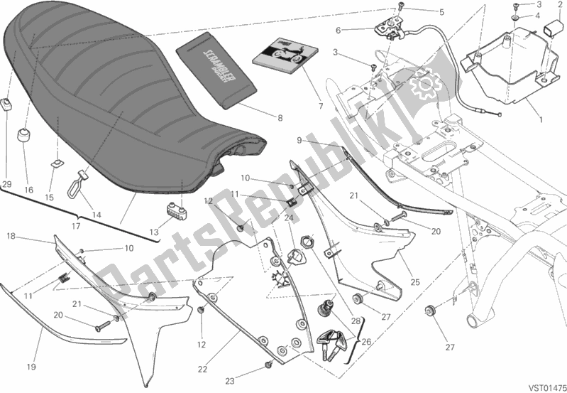 Todas las partes para Asiento de Ducati Scrambler Urban Enduro Thailand 803 2015